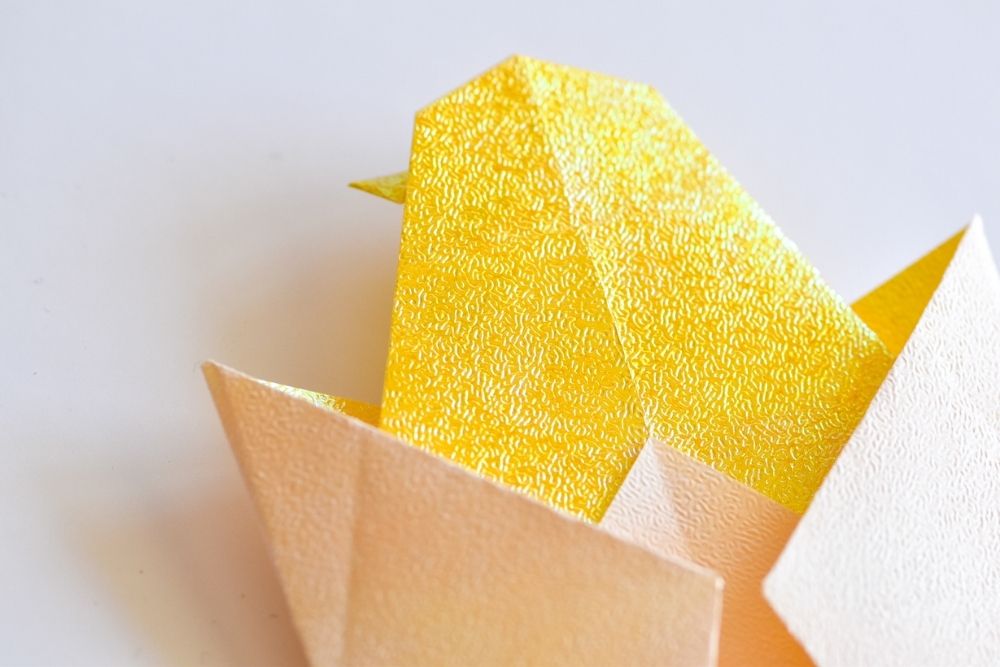 origami påskkyckling ägg