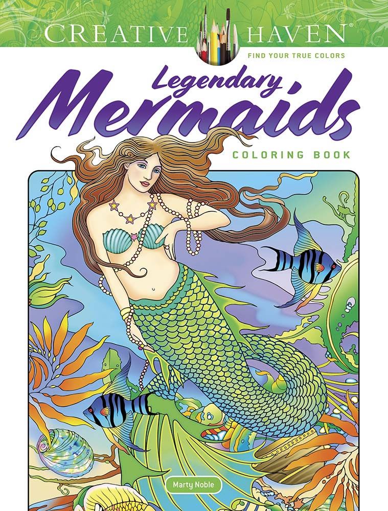 creative haven legendary mermaids målarbok