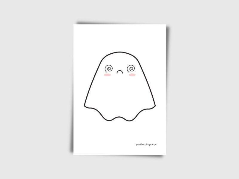 sött spöke halloween målarbild