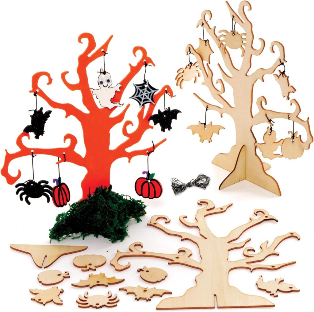 pyssel halloween spökträd i trä